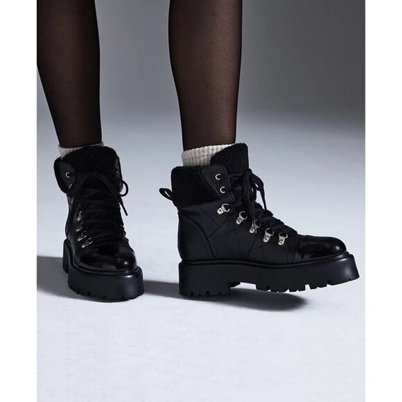 Steve Madden Shoes - NWOB Steve Madden Reyen Lace-Up Lug-Sole Hiker Boots Black Size 8.5
